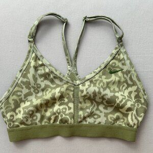 Nike Indy Floral Sports Bra Green Dri-Fit